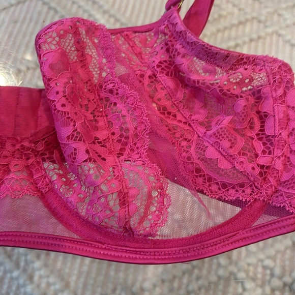 Playful Promises Felicity Hayward Vibrant Pink Lace Full Coverage Bra - Picture 7 of 8